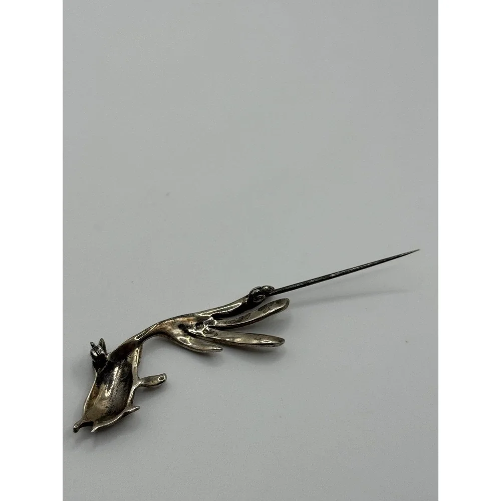 Sterling Silver Marcasite Fish Brooch Pin‎